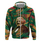 Frederick Douglass Hoodie Green Abstract Design Civil Rights Leader Quote on Race and Humanity - African Pride