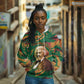 Frederick Douglass Hoodie Green Abstract Design Civil Rights Leader Quote on Race and Humanity - African Pride