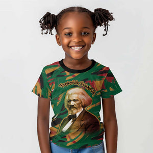 Frederick Douglass Kid T shirt Green Abstract Design Civil Rights Leader Quote on Race and Humanity TS04