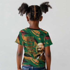 Frederick Douglass Kid T shirt Green Abstract Design Civil Rights Leader Quote on Race and Humanity TS04