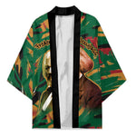 Frederick Douglass Kimono Green Abstract Design Civil Rights Leader Quote on Race and Humanity - African Pride