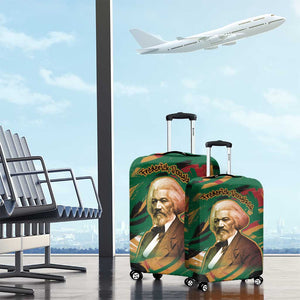 Frederick Douglass Luggage Cover Green Abstract Design Civil Rights Leader Quote on Race and Humanity - African Pride