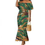 Frederick Douglass Mermaid Dress Green Abstract Design Civil Rights Leader Quote on Race and Humanity TS04