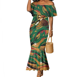 Frederick Douglass Mermaid Dress Green Abstract Design Civil Rights Leader Quote on Race and Humanity TS04