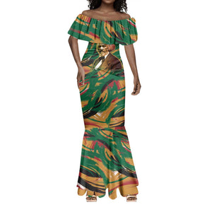 Frederick Douglass Mermaid Dress Green Abstract Design Civil Rights Leader Quote on Race and Humanity TS04