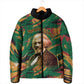 Frederick Douglass Padded Jacket Green Abstract Design Civil Rights Leader Quote on Race and Humanity - African Pride