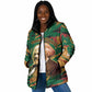Frederick Douglass Padded Jacket Green Abstract Design Civil Rights Leader Quote on Race and Humanity - African Pride