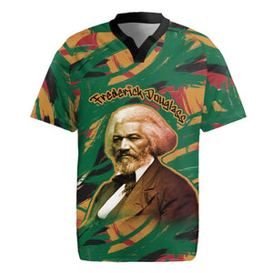 Frederick Douglass Rugby Jersey Green Abstract Design Civil Rights Leader Quote on Race and Humanity TS04