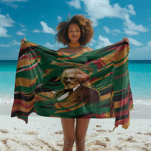 Frederick Douglass Sarong Green Abstract Design Civil Rights Leader Quote on Race and Humanity - African Pride