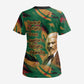 Frederick Douglass Scrub Top Green Abstract Design Civil Rights Leader Quote on Race and Humanity - African Pride