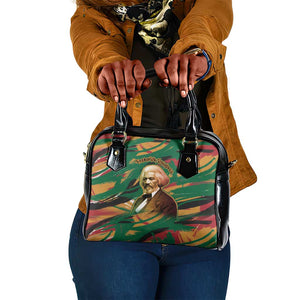 Frederick Douglass Shoulder Handbag Green Abstract Design Civil Rights Leader Quote on Race and Humanity - African Pride