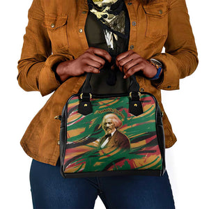 Frederick Douglass Shoulder Handbag Green Abstract Design Civil Rights Leader Quote on Race and Humanity - African Pride