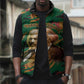 Frederick Douglass Sleeveless Puffer Jacket Green Abstract Design Civil Rights Leader Quote on Race and Humanity - African Pride