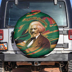 Frederick Douglass Spare Tire Cover Green Abstract Design Civil Rights Leader Quote on Race and Humanity - African Pride