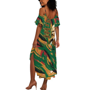 Frederick Douglass Summer Maxi Dress Green Abstract Design Civil Rights Leader Quote on Race and Humanity TS04