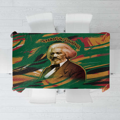 Frederick Douglass Tablecloth Green Abstract Design Civil Rights Leader Quote on Race and Humanity - African Pride