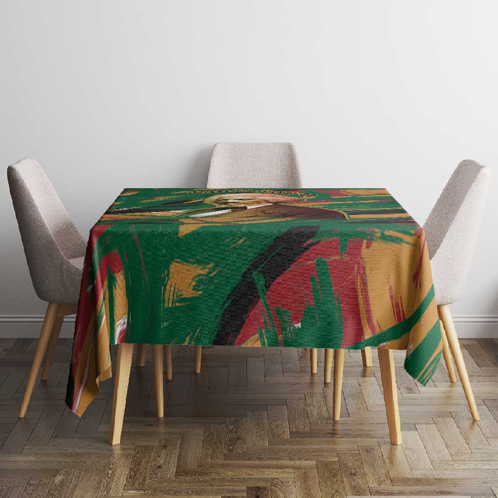 Frederick Douglass Tablecloth Green Abstract Design Civil Rights Leader Quote on Race and Humanity - African Pride