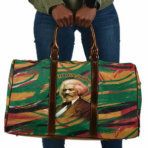 Frederick Douglass Travel Bag Green Abstract Design Civil Rights Leader Quote on Race and Humanity - African Pride