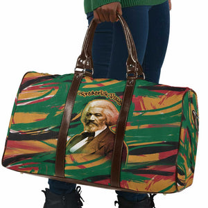 Frederick Douglass Travel Bag Green Abstract Design Civil Rights Leader Quote on Race and Humanity - African Pride