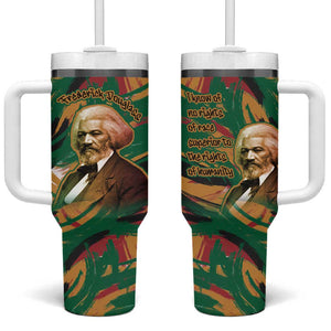 Frederick Douglass Tumbler With Handle Green Abstract Design Civil Rights Leader Quote on Race and Humanity - African Pride