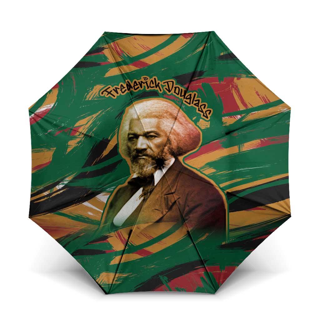 Frederick Douglass Umbrella Green Abstract Design Civil Rights Leader Quote on Race and Humanity - African Pride