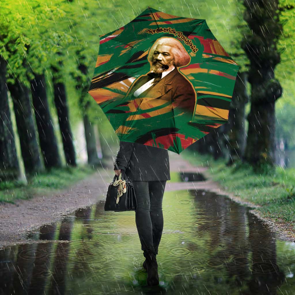 Frederick Douglass Umbrella Green Abstract Design Civil Rights Leader Quote on Race and Humanity - African Pride