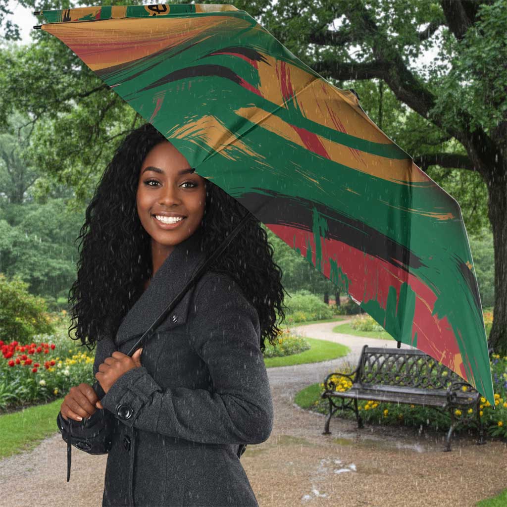 Frederick Douglass Umbrella Green Abstract Design Civil Rights Leader Quote on Race and Humanity - African Pride