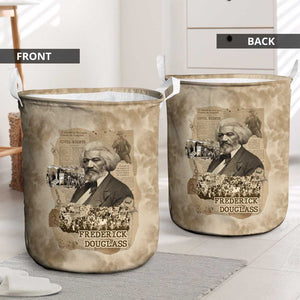 Frederick Douglass Laundry Basket Sepia Newspaper Collage Civil Rights March Historic Quote Design - African Pride