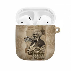 Frederick Douglass AirPods Case Sepia Newspaper Collage Civil Rights March Historic Quote Design - African Pride