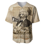 Frederick Douglass Baseball Jersey Sepia Newspaper Collage Civil Rights March Historic Quote Design TS04