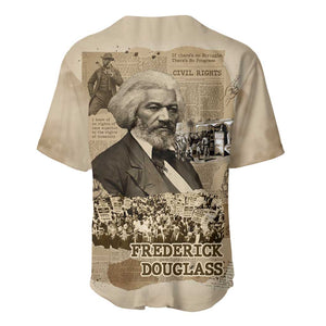 Frederick Douglass Baseball Jersey Sepia Newspaper Collage Civil Rights March Historic Quote Design TS04