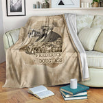 Frederick Douglass Blanket Sepia Newspaper Collage Civil Rights March Historic Quote Design - African Pride