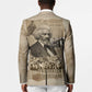 Frederick Douglass Blazer Sepia Newspaper Collage Civil Rights March Historic Quote Design - African Pride
