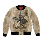 Frederick Douglass Bomber Jacket Sepia Newspaper Collage Civil Rights March Historic Quote Design - African Pride