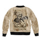 Frederick Douglass Bomber Jacket Sepia Newspaper Collage Civil Rights March Historic Quote Design - African Pride