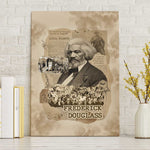 Frederick Douglass Canvas Wall Art Sepia Newspaper Collage Civil Rights March Historic Quote Design - African Pride