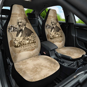 Frederick Douglass Car Seat Cover Sepia Newspaper Collage Civil Rights March Historic Quote Design - African Pride