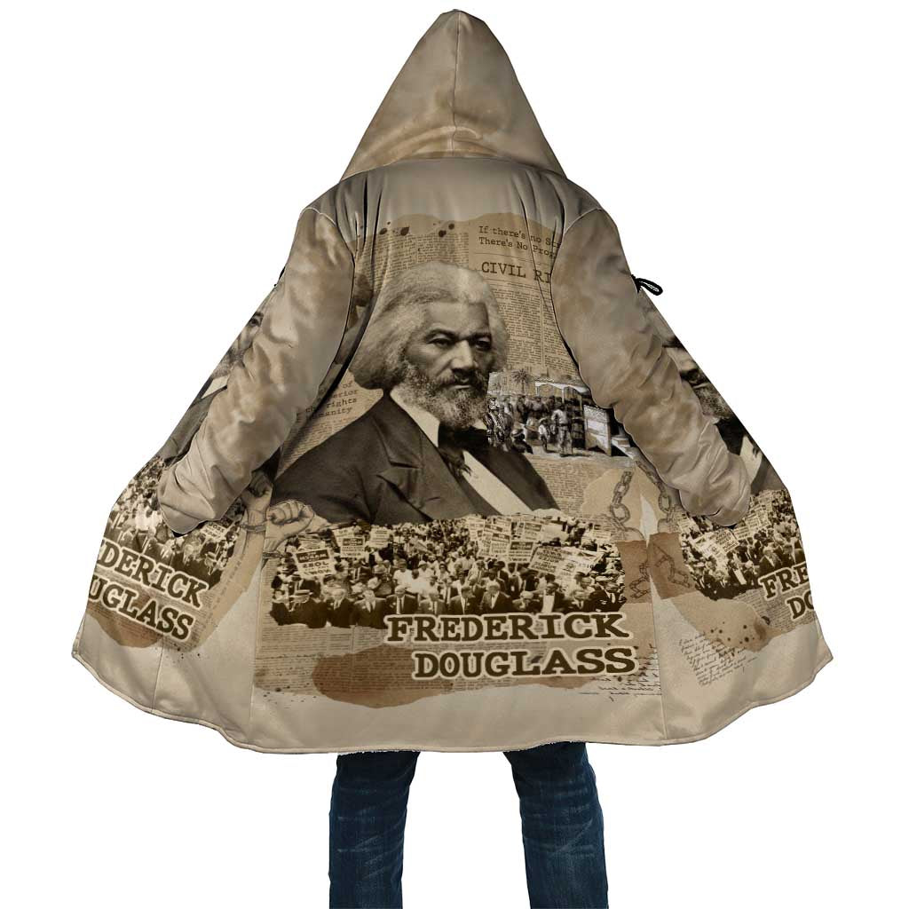 Frederick Douglass Cloak Sepia Newspaper Collage Civil Rights March Historic Quote Design - African Pride