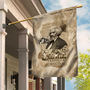Frederick Douglass Garden Flag Sepia Newspaper Collage Civil Rights March Historic Quote Design - African Pride