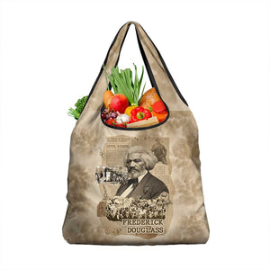 Frederick Douglass Grocery Bag Sepia Newspaper Collage Civil Rights March Historic Quote Design - African Pride