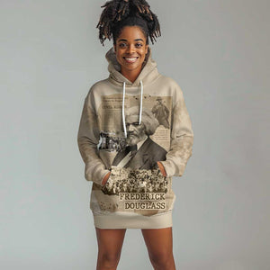 Frederick Douglass Hoodie Dress Sepia Newspaper Collage Civil Rights March Historic Quote Design - African Pride