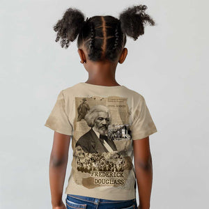 Frederick Douglass Kid T shirt Sepia Newspaper Collage Civil Rights March Historic Quote Design TS04