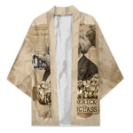 Frederick Douglass Kimono Sepia Newspaper Collage Civil Rights March Historic Quote Design - African Pride
