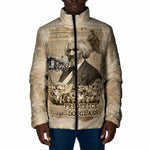 Frederick Douglass Padded Jacket Sepia Newspaper Collage Civil Rights March Historic Quote Design - African Pride
