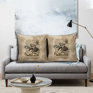 Frederick Douglass Pillow Cover Sepia Newspaper Collage Civil Rights March Historic Quote Design - African Pride