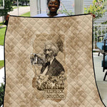 Frederick Douglass Quilt Sepia Newspaper Collage Civil Rights March Historic Quote Design - African Pride