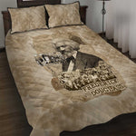 Frederick Douglass Quilt Bed Set Sepia Newspaper Collage Civil Rights March Historic Quote Design - African Pride