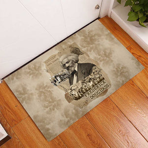 Frederick Douglass Rubber Doormat Sepia Newspaper Collage Civil Rights March Historic Quote Design - African Pride