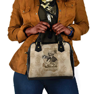 Frederick Douglass Shoulder Handbag Sepia Newspaper Collage Civil Rights March Historic Quote Design - African Pride