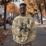 Frederick Douglass Sweatshirt Sepia Newspaper Collage Civil Rights March Historic Quote Design - African Pride